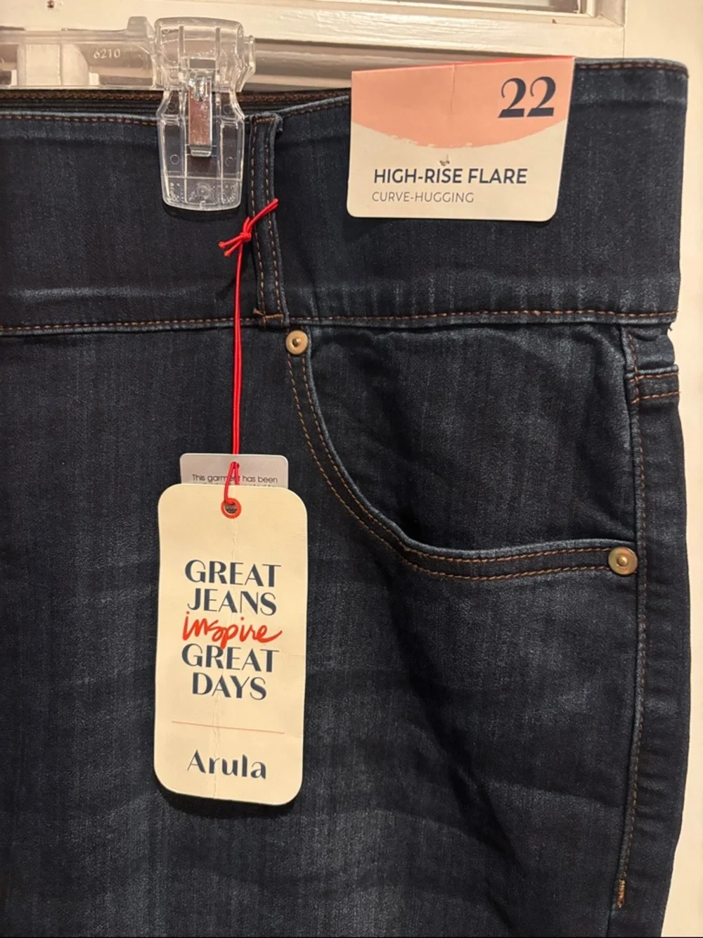 Arula Dark Blue High-Rise Flare Jeans - Picture 2 of 7